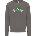 Pulse Camping Camper Camp Festival ECG Mens Sweatshirt Jumper Charcoal