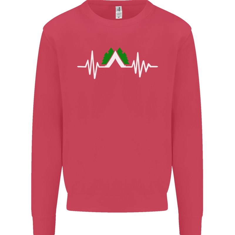 Pulse Camping Camper Camp Festival ECG Mens Sweatshirt Jumper Heliconia