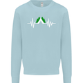 Pulse Camping Camper Camp Festival ECG Mens Sweatshirt Jumper Light Blue