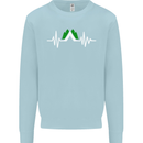 Pulse Camping Camper Camp Festival ECG Mens Sweatshirt Jumper Light Blue