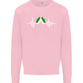 Pulse Camping Camper Camp Festival ECG Mens Sweatshirt Jumper Light Pink