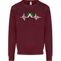 Pulse Camping Camper Camp Festival ECG Mens Sweatshirt Jumper Maroon