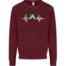 Pulse Camping Camper Camp Festival ECG Mens Sweatshirt Jumper Maroon