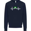 Pulse Camping Camper Camp Festival ECG Mens Sweatshirt Jumper Navy Blue