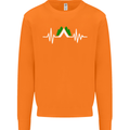 Pulse Camping Camper Camp Festival ECG Mens Sweatshirt Jumper Orange