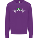 Pulse Camping Camper Camp Festival ECG Mens Sweatshirt Jumper Purple