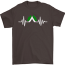 Pulse Camping Camper Camp Festival ECG Mens T-Shirt Cotton Gildan Dark Chocolate