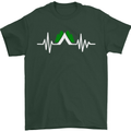 Pulse Camping Camper Camp Festival ECG Mens T-Shirt Cotton Gildan Forest Green