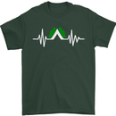 Pulse Camping Camper Camp Festival ECG Mens T-Shirt Cotton Gildan Forest Green