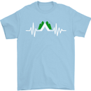 Pulse Camping Camper Camp Festival ECG Mens T-Shirt Cotton Gildan Light Blue