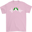 Pulse Camping Camper Camp Festival ECG Mens T-Shirt Cotton Gildan Light Pink