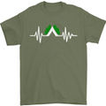 Pulse Camping Camper Camp Festival ECG Mens T-Shirt Cotton Gildan Military Green