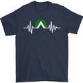 Pulse Camping Camper Camp Festival ECG Mens T-Shirt Cotton Gildan Navy Blue
