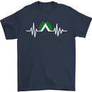 Pulse Camping Camper Camp Festival ECG Mens T-Shirt Cotton Gildan Navy Blue