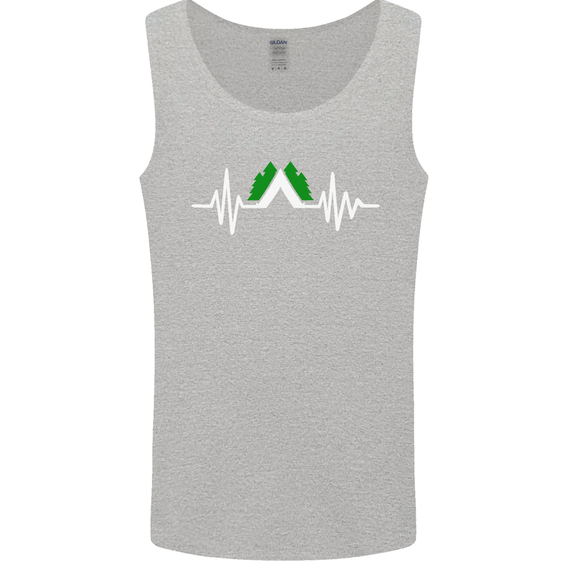 Pulse Camping Camper Camp Festival ECG Mens Vest Tank Top Sports Grey