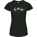 Pulse Camping Camper Camp Festival ECG Womens Petite Cut T-Shirt Black