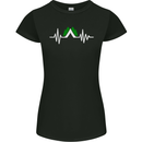Pulse Camping Camper Camp Festival ECG Womens Petite Cut T-Shirt Black
