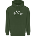 Pulse Darts Funny ECG Childrens Kids Hoodie Forest Green