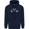 Pulse Darts Funny ECG Childrens Kids Hoodie Navy Blue
