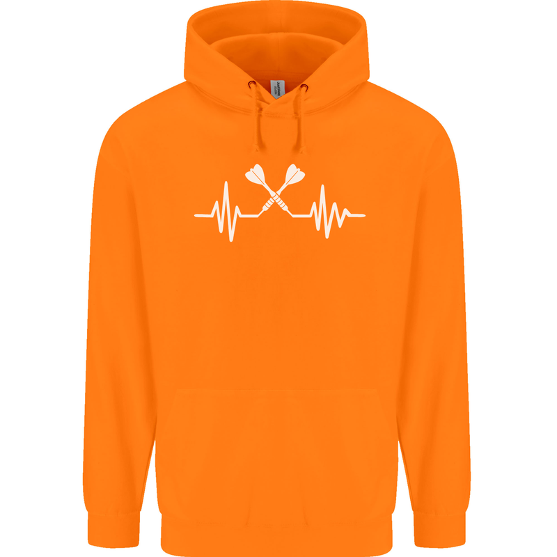 Pulse Darts Funny ECG Childrens Kids Hoodie Orange