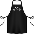 Pulse Darts Funny ECG Cotton Apron 100% Organic Black