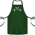 Pulse Darts Funny ECG Cotton Apron 100% Organic Forest Green