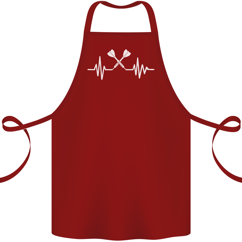 Pulse Darts Funny ECG Cotton Apron 100% Organic Maroon