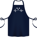 Pulse Darts Funny ECG Cotton Apron 100% Organic Navy Blue