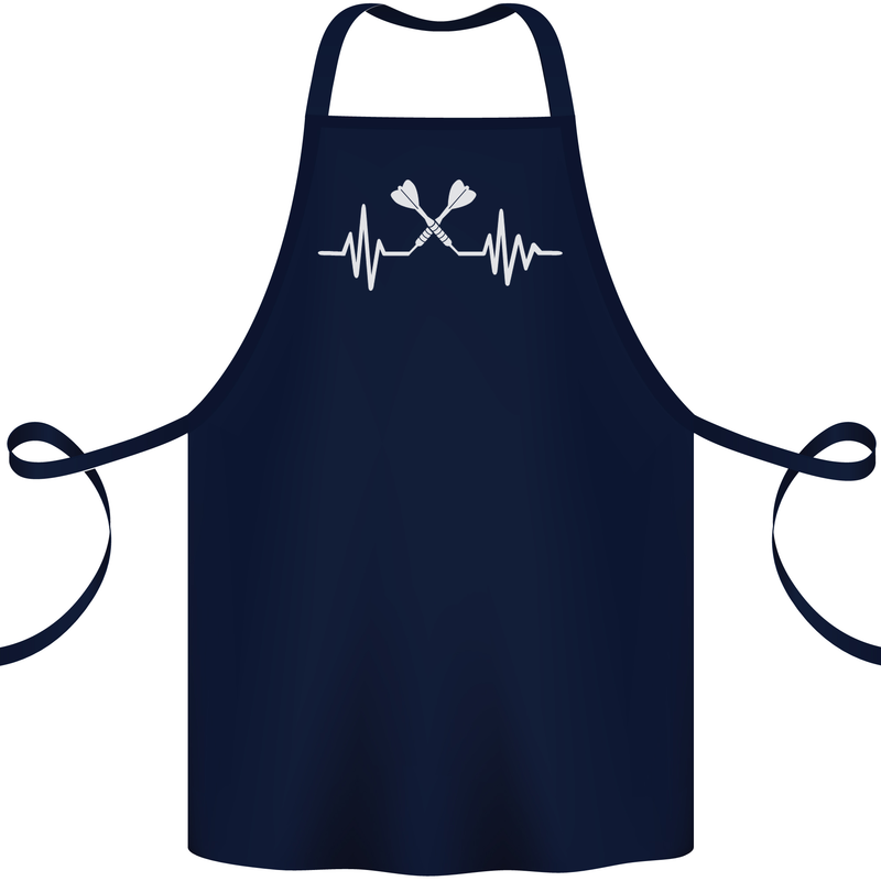 Pulse Darts Funny ECG Cotton Apron 100% Organic Navy Blue