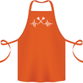 Pulse Darts Funny ECG Cotton Apron 100% Organic Orange