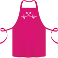 Pulse Darts Funny ECG Cotton Apron 100% Organic Pink