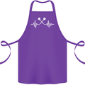 Pulse Darts Funny ECG Cotton Apron 100% Organic Purple