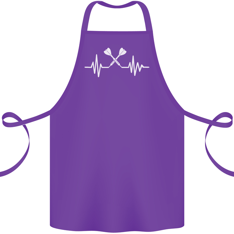 Pulse Darts Funny ECG Cotton Apron 100% Organic Purple