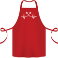 Pulse Darts Funny ECG Cotton Apron 100% Organic Red