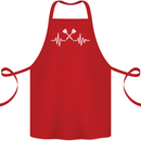 Pulse Darts Funny ECG Cotton Apron 100% Organic Red