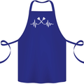 Pulse Darts Funny ECG Cotton Apron 100% Organic Royal Blue