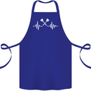 Pulse Darts Funny ECG Cotton Apron 100% Organic Royal Blue