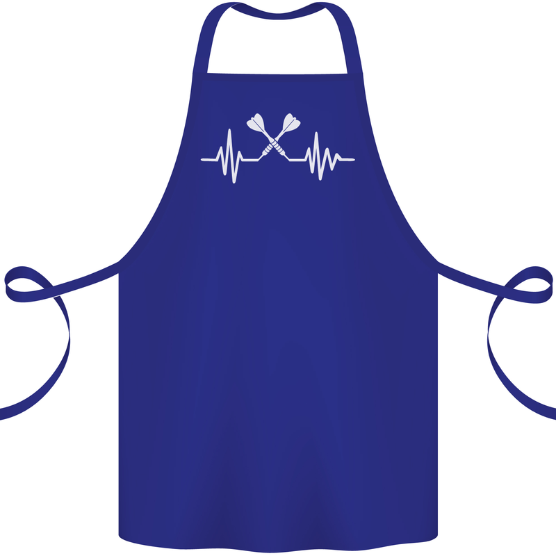 Pulse Darts Funny ECG Cotton Apron 100% Organic Royal Blue