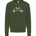 Pulse Darts Funny ECG Kids Sweatshirt Jumper Forest Green
