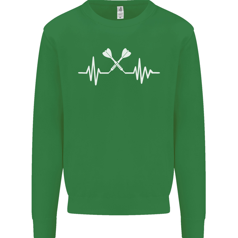 Pulse Darts Funny ECG Kids Sweatshirt Jumper Irish Green