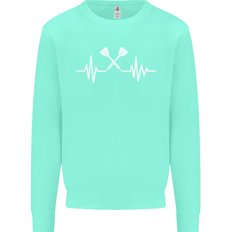 Pulse Darts Funny ECG Kids Sweatshirt Jumper Peppermint