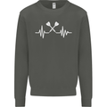 Pulse Darts Funny ECG Kids Sweatshirt Jumper Storm Grey