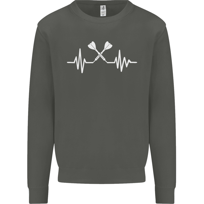 Pulse Darts Funny ECG Kids Sweatshirt Jumper Storm Grey