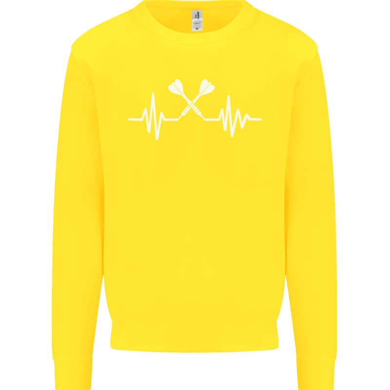 Pulse Darts Funny ECG Kids Sweatshirt Jumper Yellow