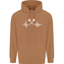 Pulse Darts Funny ECG Mens 80% Cotton Hoodie Caramel Latte