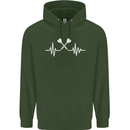 Pulse Darts Funny ECG Mens 80% Cotton Hoodie Forest Green