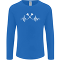 Pulse Darts Funny ECG Mens Long Sleeve T-Shirt Royal Blue