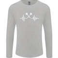 Pulse Darts Funny ECG Mens Long Sleeve T-Shirt Sports Grey