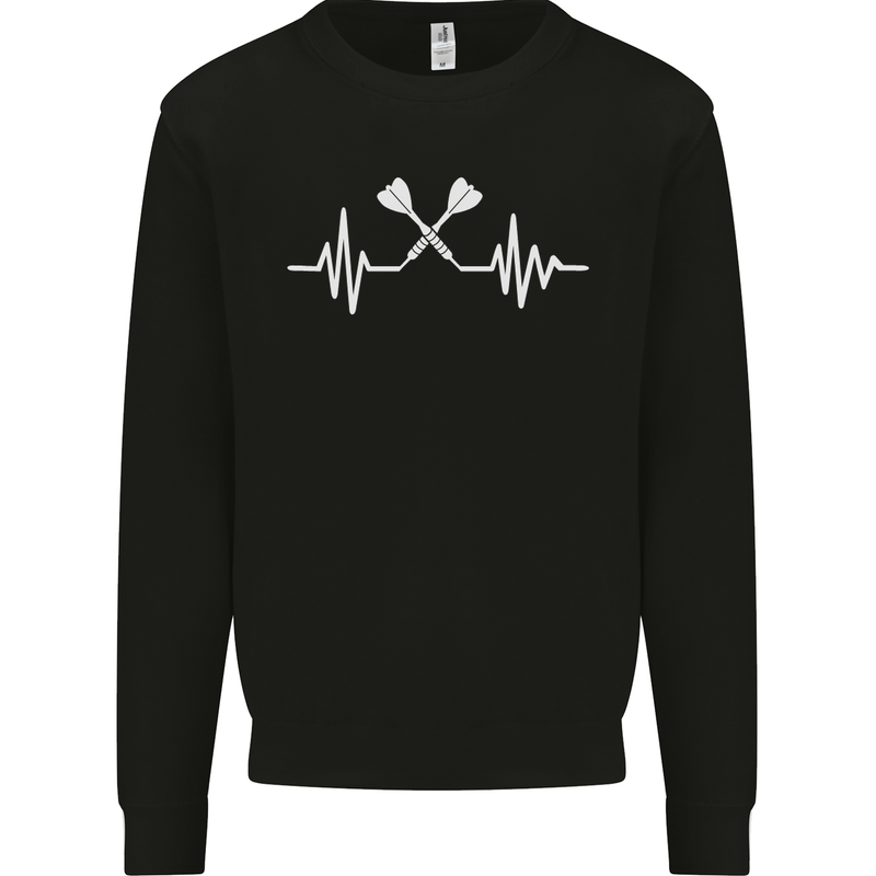 Pulse Darts Funny ECG Mens Sweatshirt Jumper Black