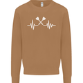 Pulse Darts Funny ECG Mens Sweatshirt Jumper Caramel Latte